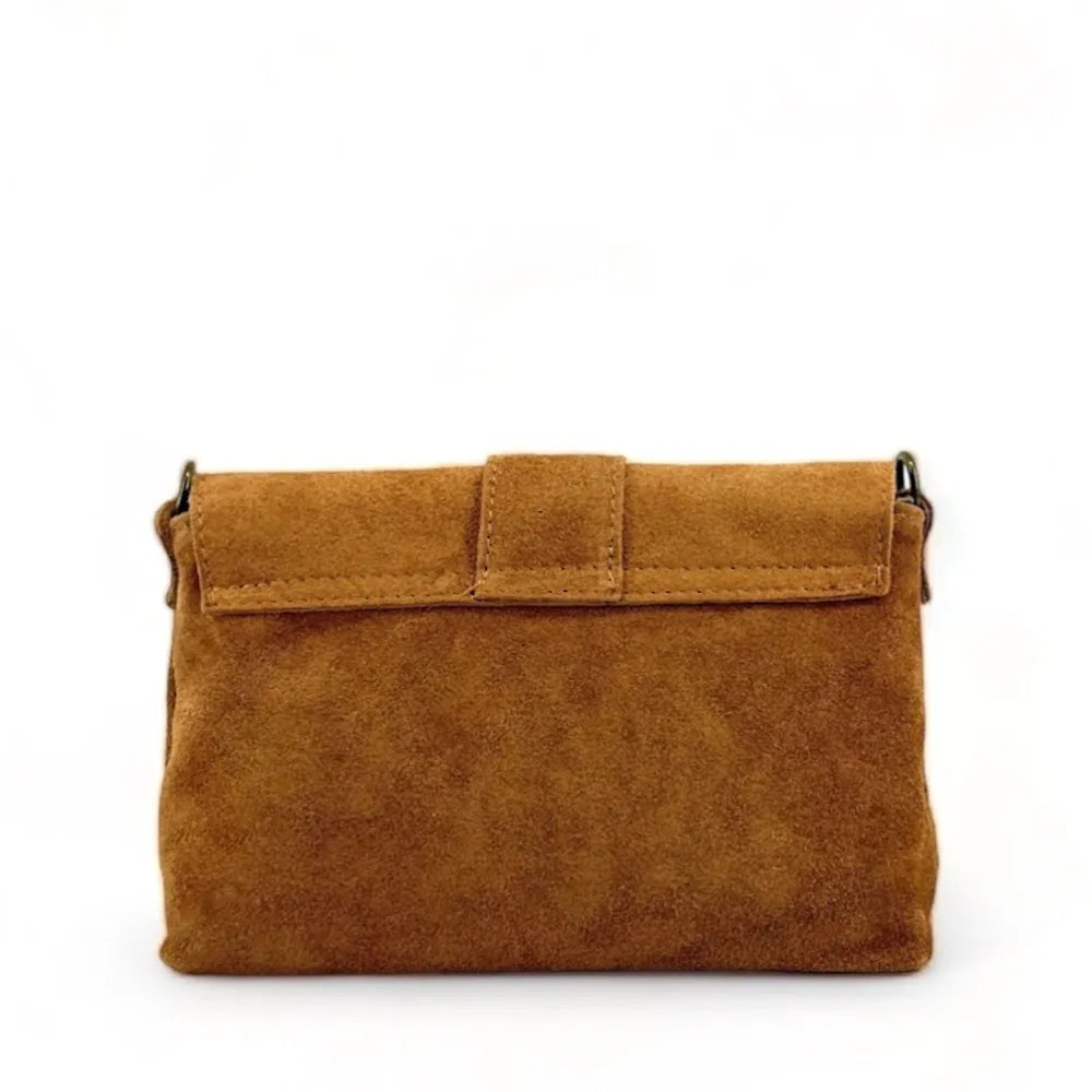 Sac à main en croûte de cuir VERONE SUEDE Camel
