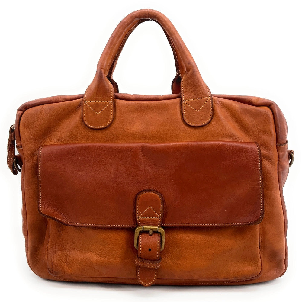 Sac à main en cuir vintage COLUMBIA Camel