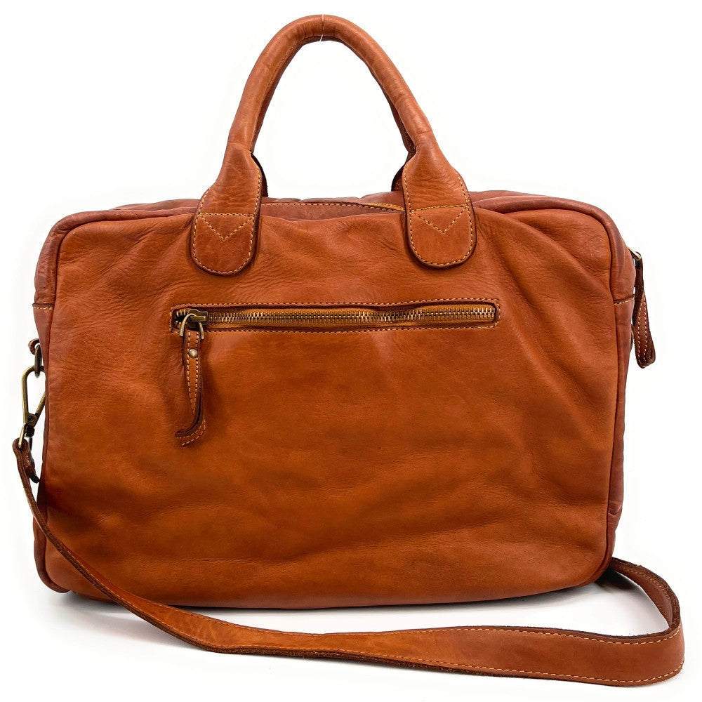 Sac à main en cuir vintage COLUMBIA Camel