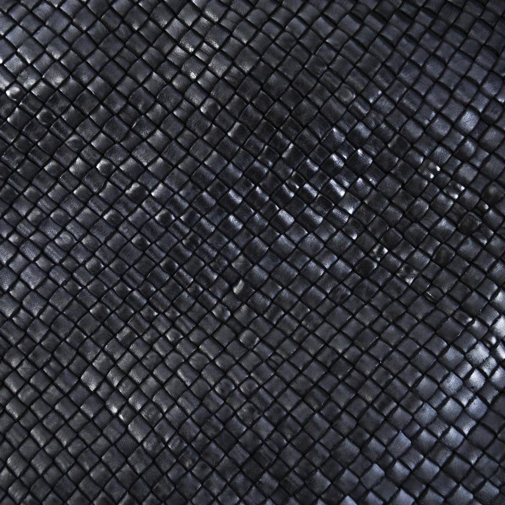 Sac à main en cuir vintage tressé BRISBANE Noir
