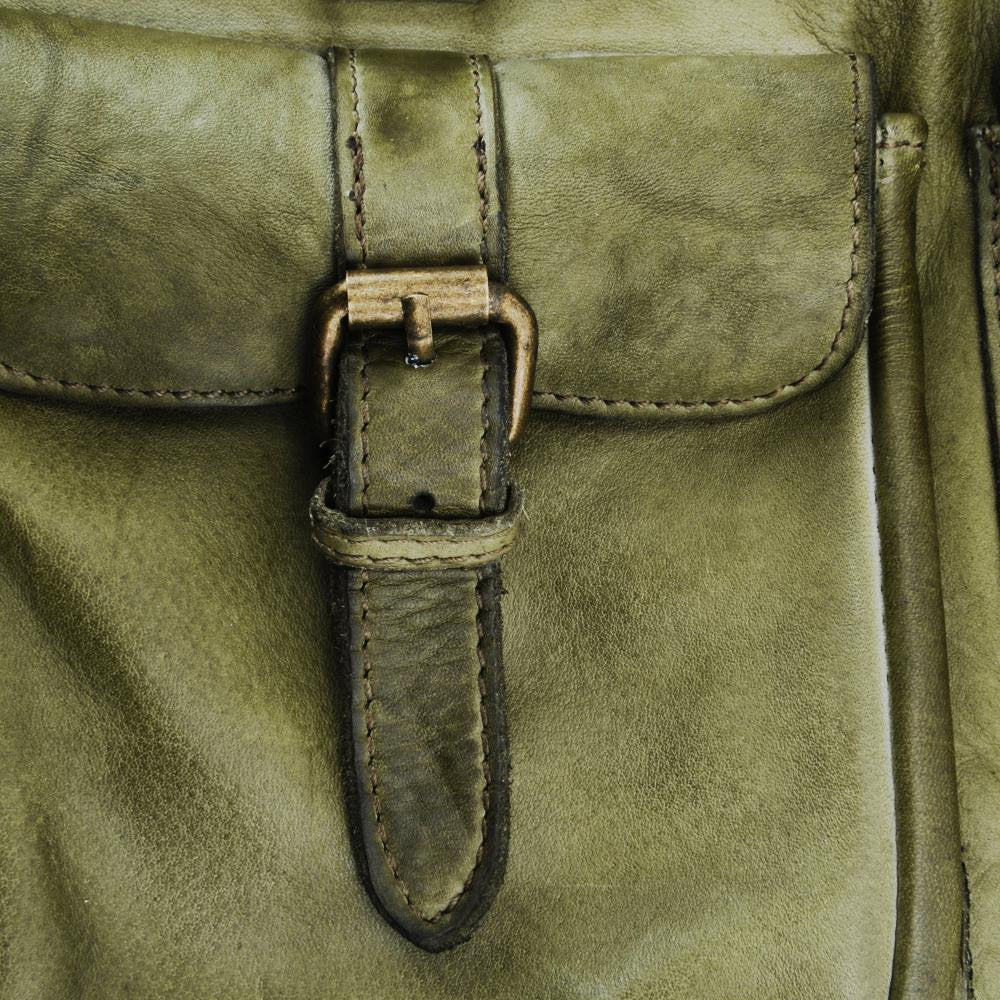 Sac cabas en cuir vintage MISS JENNER Kaki