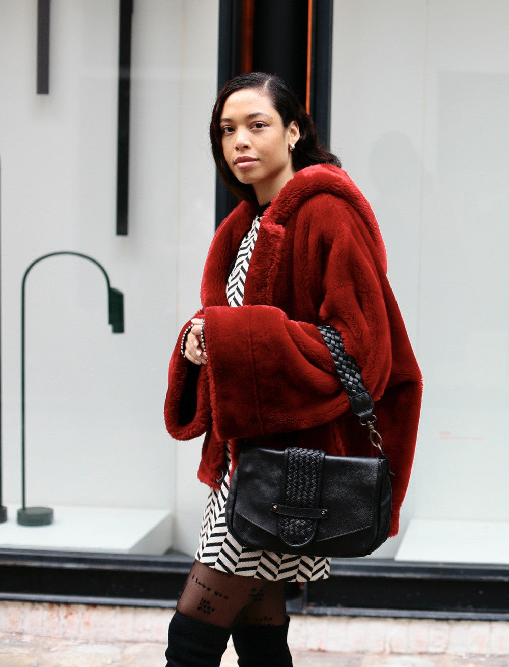 Sac à main en cuir vintage MISS LOIS Noir