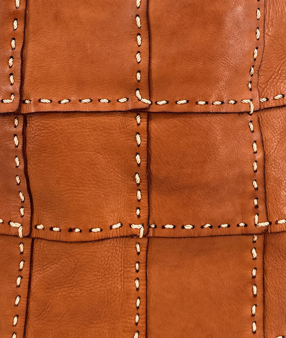 Sac à main en cuir vintage SHELLEY Camel foncé