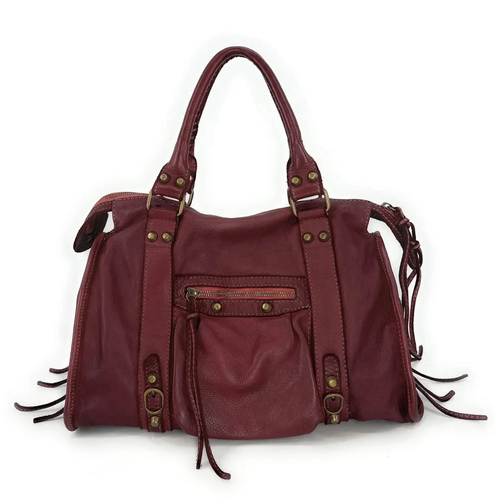 Sac à main porté épaule en cuir vintage STORM ROCK Deep Purple