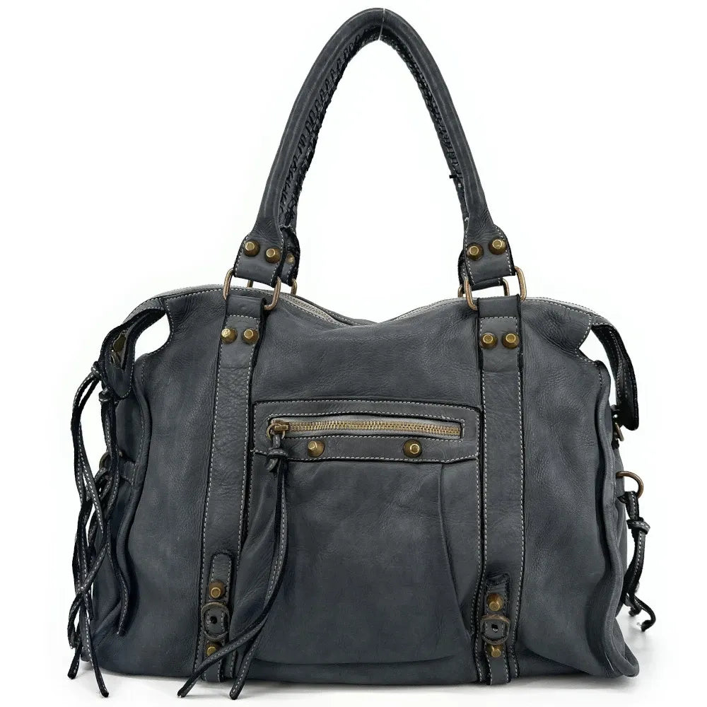 Sac à main porté épaule en cuir vintage STORM ROCK Iron