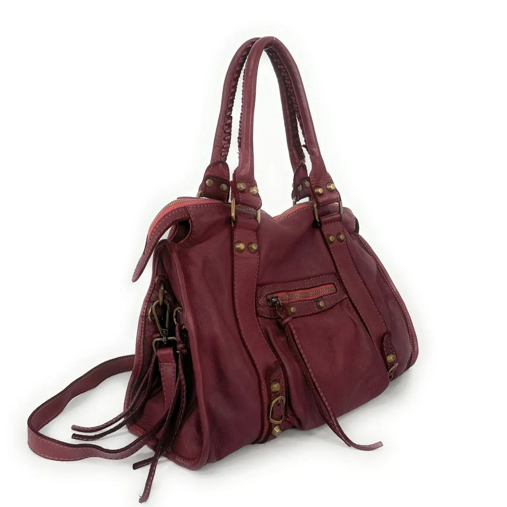 Sac à main porté épaule en cuir vintage STORM ROCK Deep Purple
