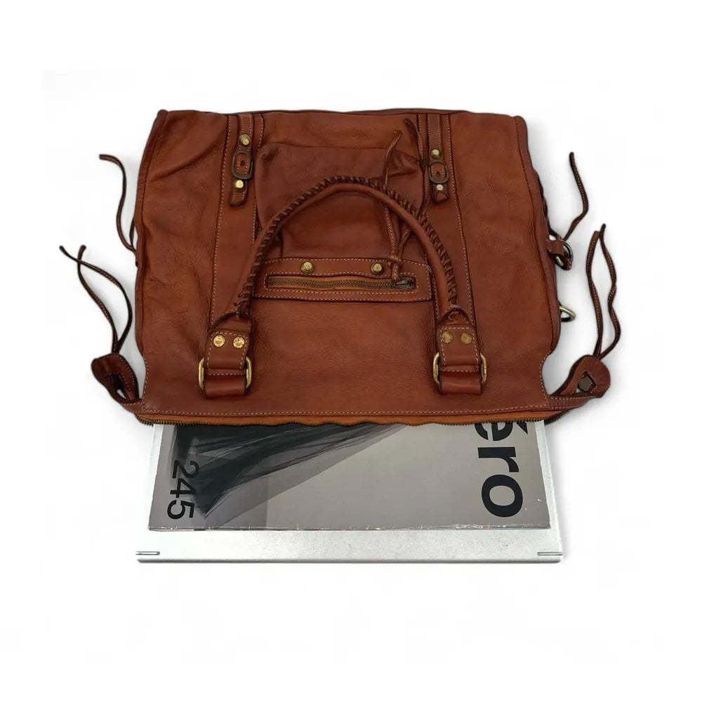 Sac à main porté épaule en cuir vintage STORM ROCK Bourbon