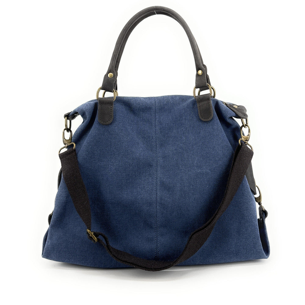 Sac besace en toile et cuir BESACE U.S. Bleu denim