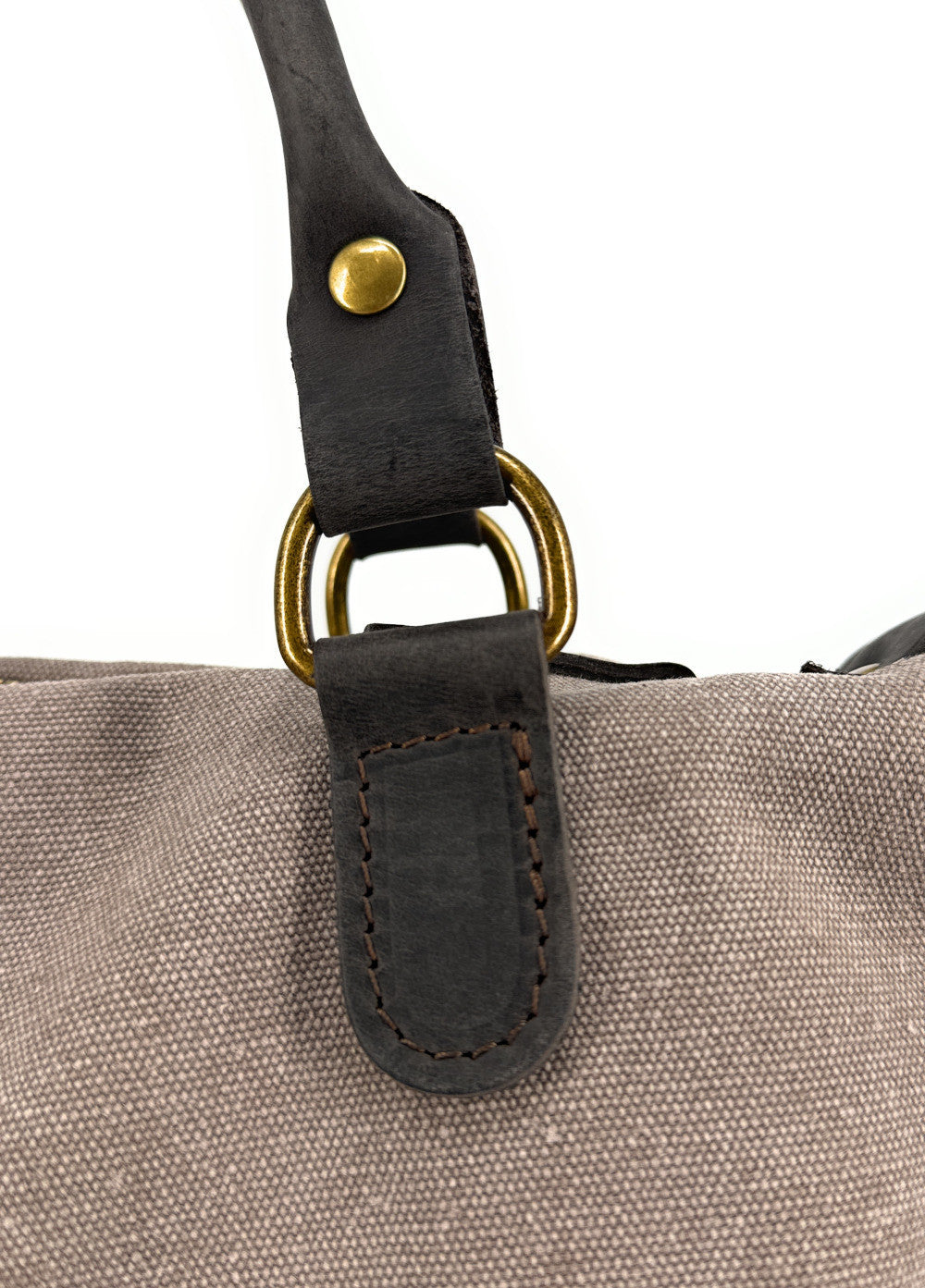Sac besace en toile et cuir BESACE U.S. Taupe
