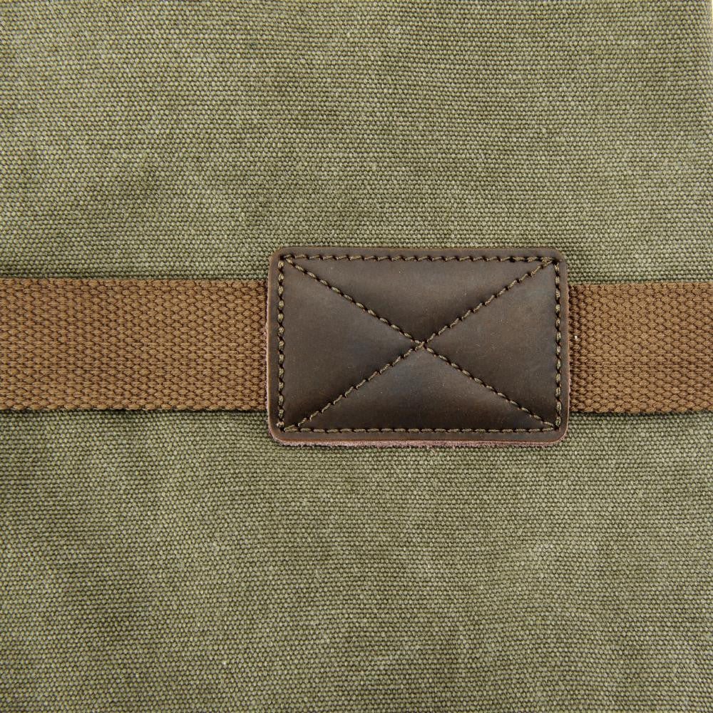 Sac week-end en toile et cuir brut HAO Vert intense