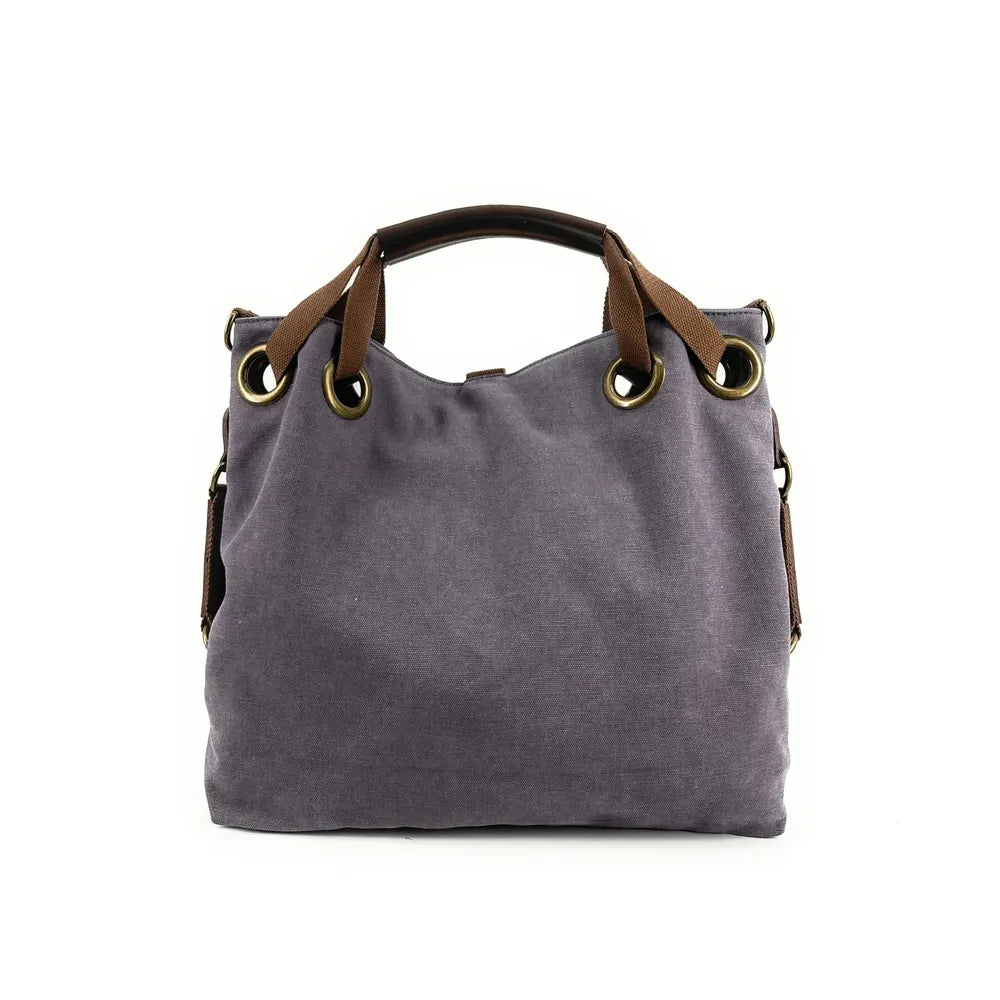 Sac week-end multipositions en toile et cuir PINIPEL Gris pigeon