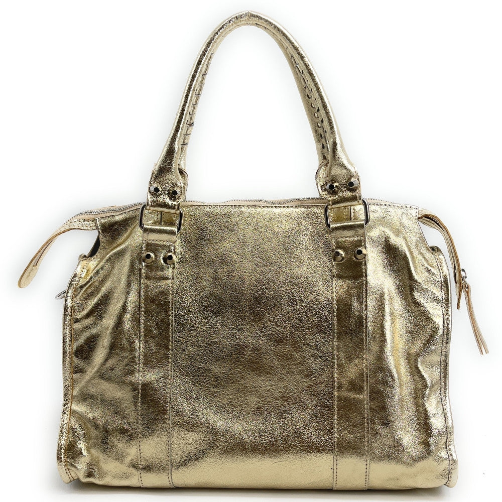 Sac à main et bandoulière en cuir métallisé SANDSTORM Or Or