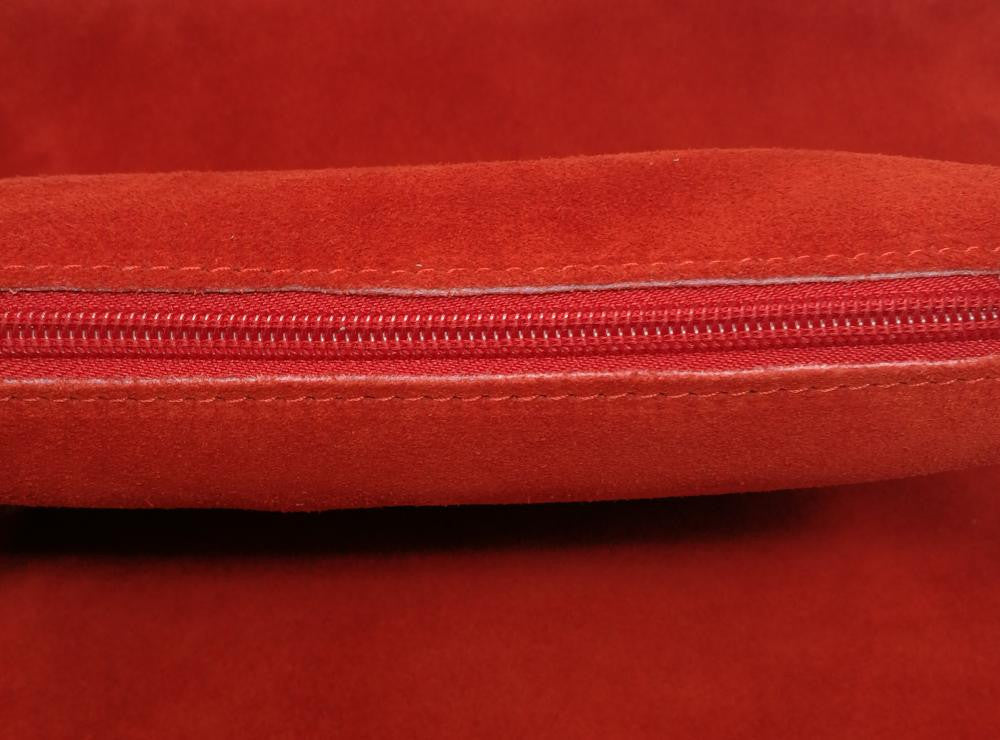Sac à main en croûte de cuir CHARLOTTE Rouge garance