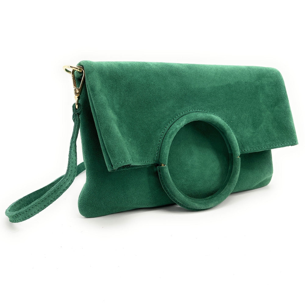 Sac à main en croûte de cuir CHARLOTTE Vert menthe