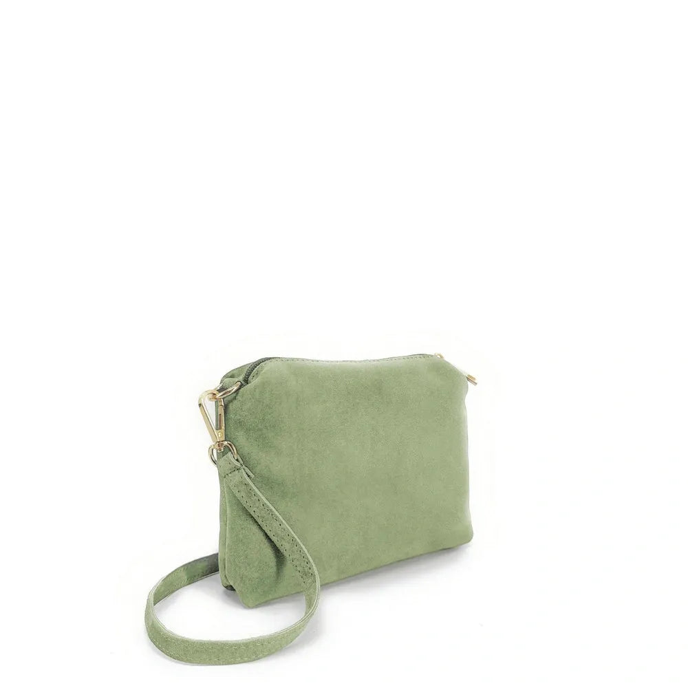 Sac à main en croûte de cuir CHARLOTTE Vert pastel