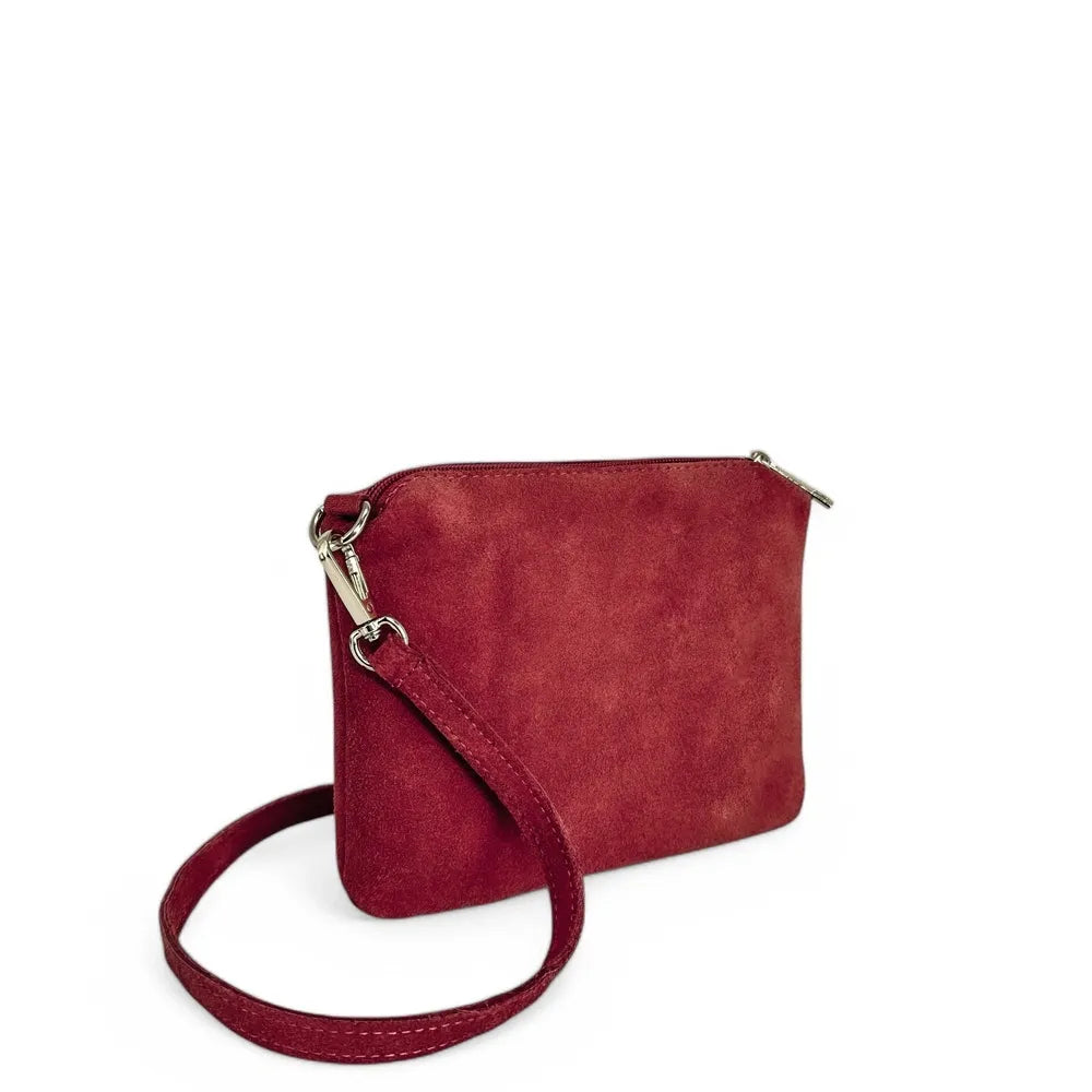 Sac à main en croûte de cuir CHARLOTTE Framboise