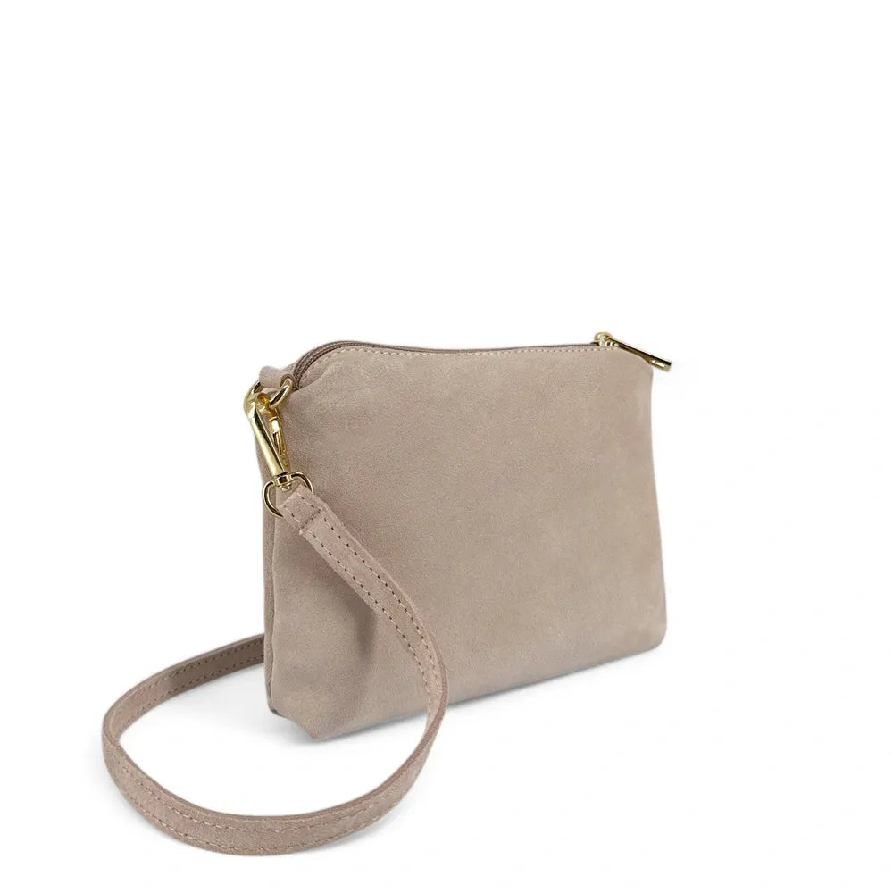 Sac à main en croûte de cuir CHARLOTTE Rose nude