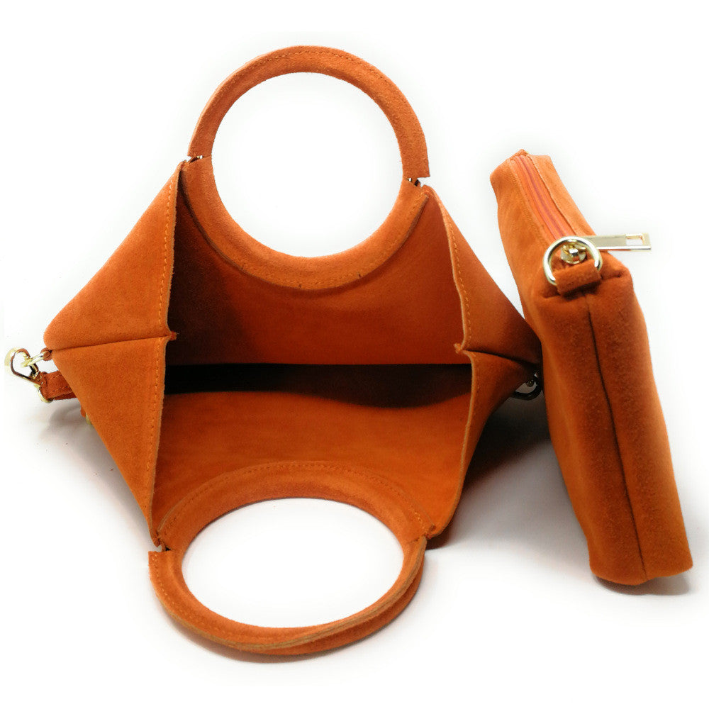 Sac à main en croûte de cuir CHARLOTTE Orange