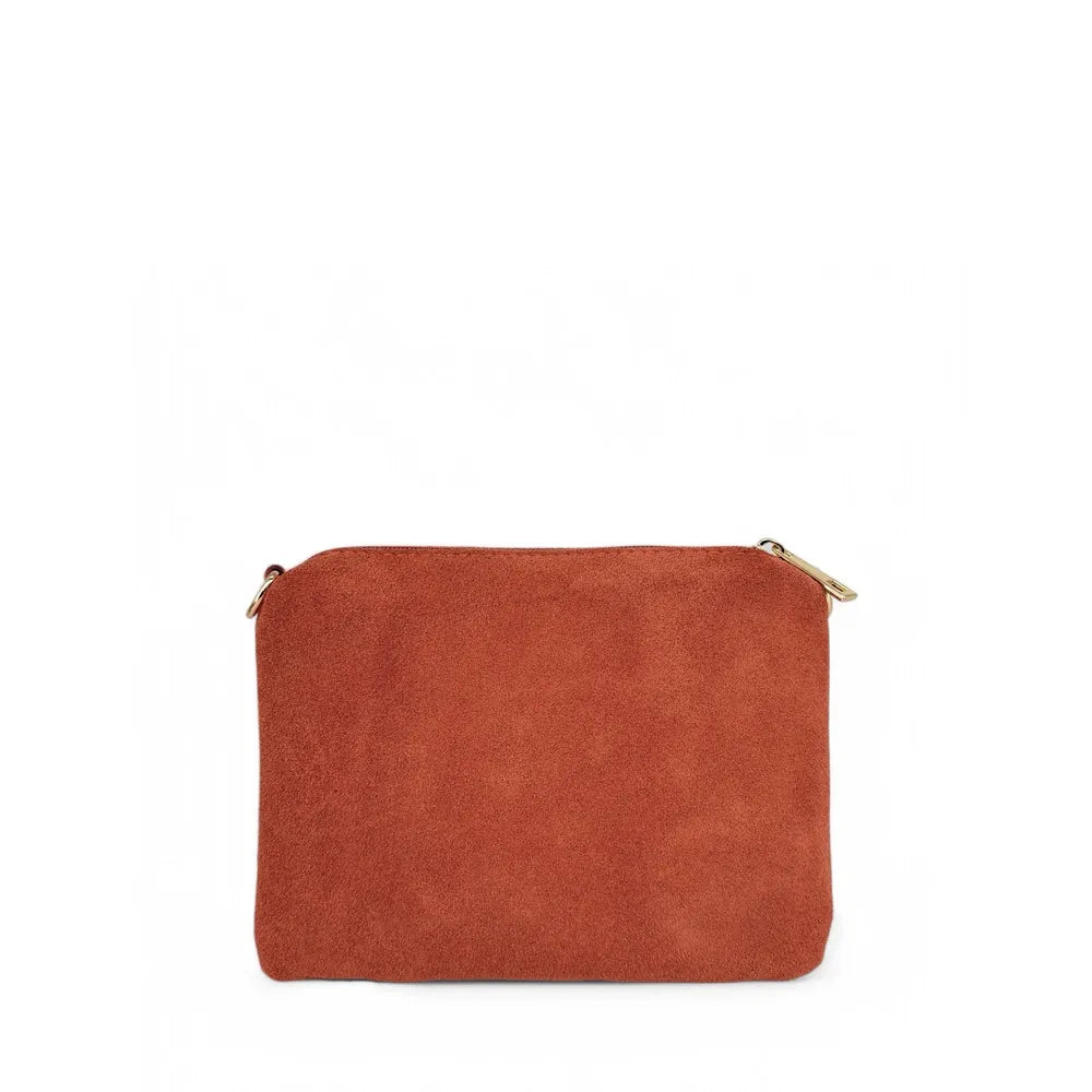 Sac à main en croûte de cuir CHARLOTTE Rouge brique