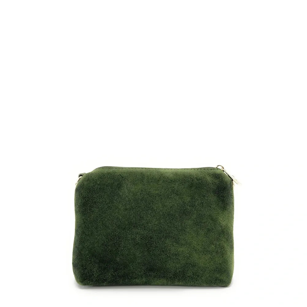 Sac à main en croûte de cuir CHARLOTTE Vert forêt