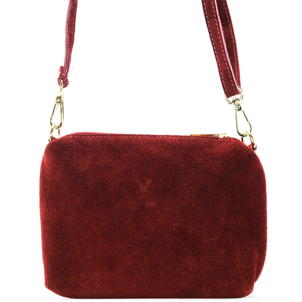 Sac à main en croûte de cuir CHARLOTTE Rouge foncé