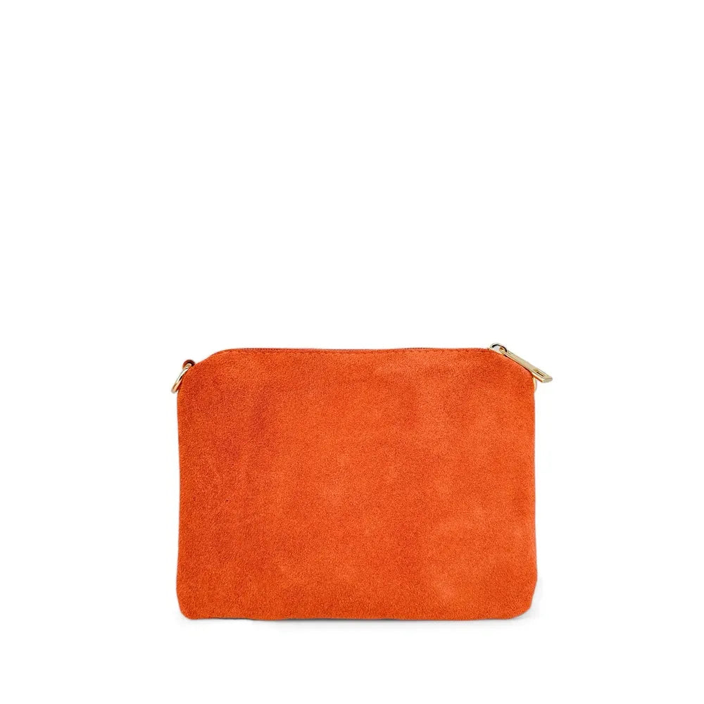 Sac à main en croûte de cuir CHARLOTTE Mandarine