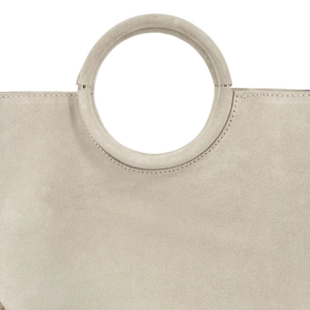 Sac à main en croûte de cuir CHARLOTTE Beige crème