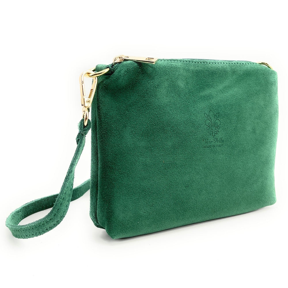 Sac à main en croûte de cuir CHARLOTTE Vert menthe