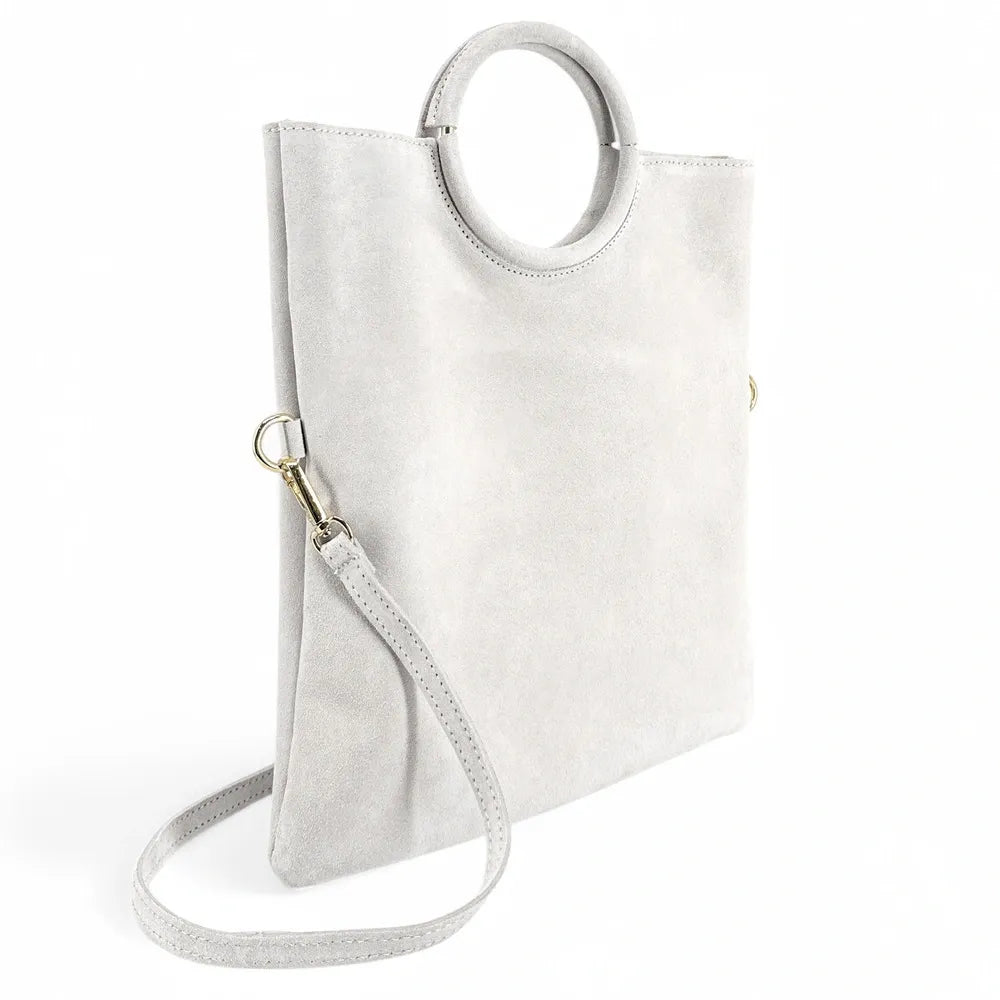Sac à main en croûte de cuir CHARLOTTE Off-white