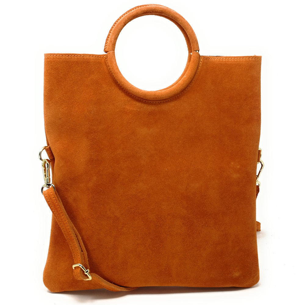 Sac à main en croûte de cuir CHARLOTTE Orange