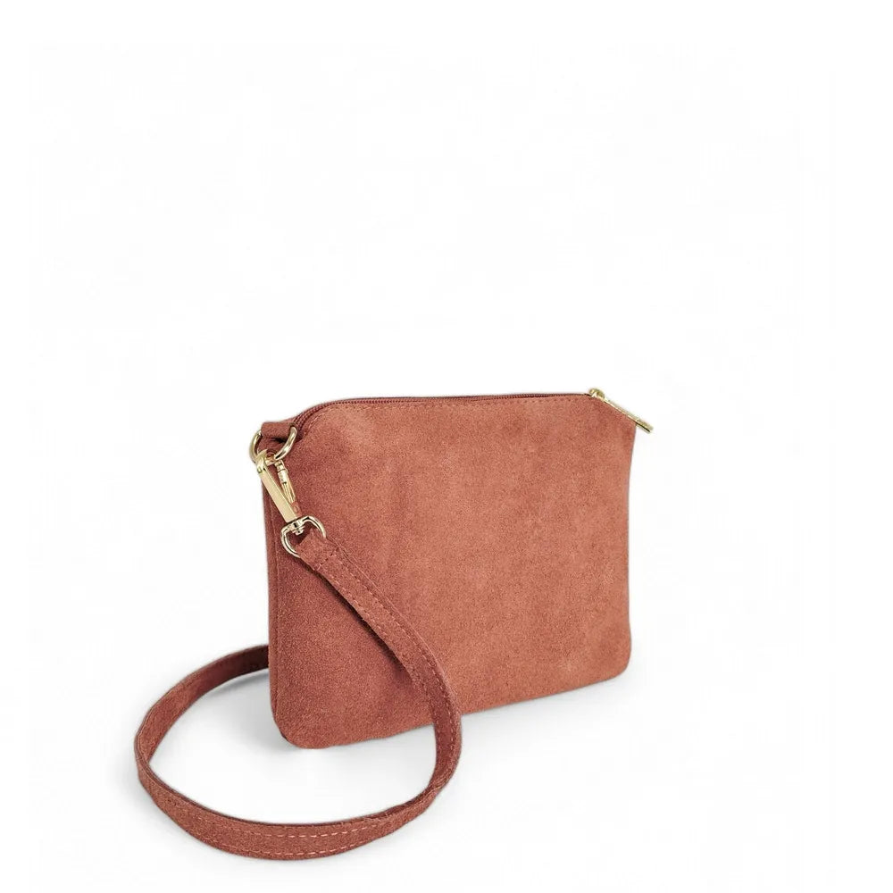 Sac à main en croûte de cuir CHARLOTTE Mocha mousse