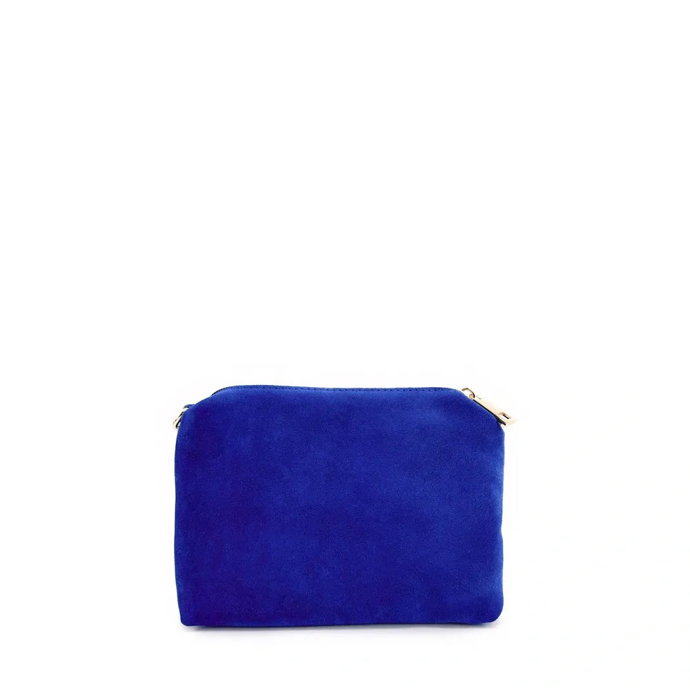 Sac à main en croûte de cuir CHARLOTTE Bleu roi