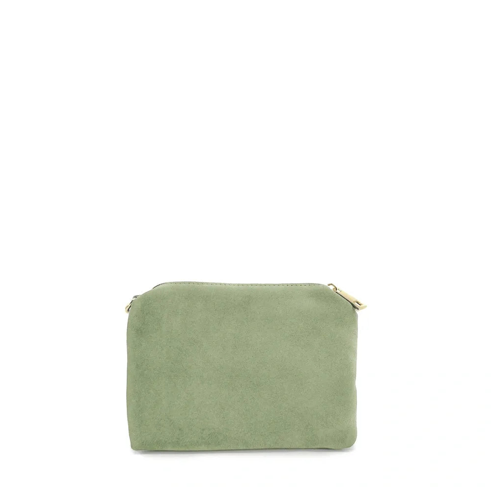 Sac à main en croûte de cuir CHARLOTTE Vert pastel