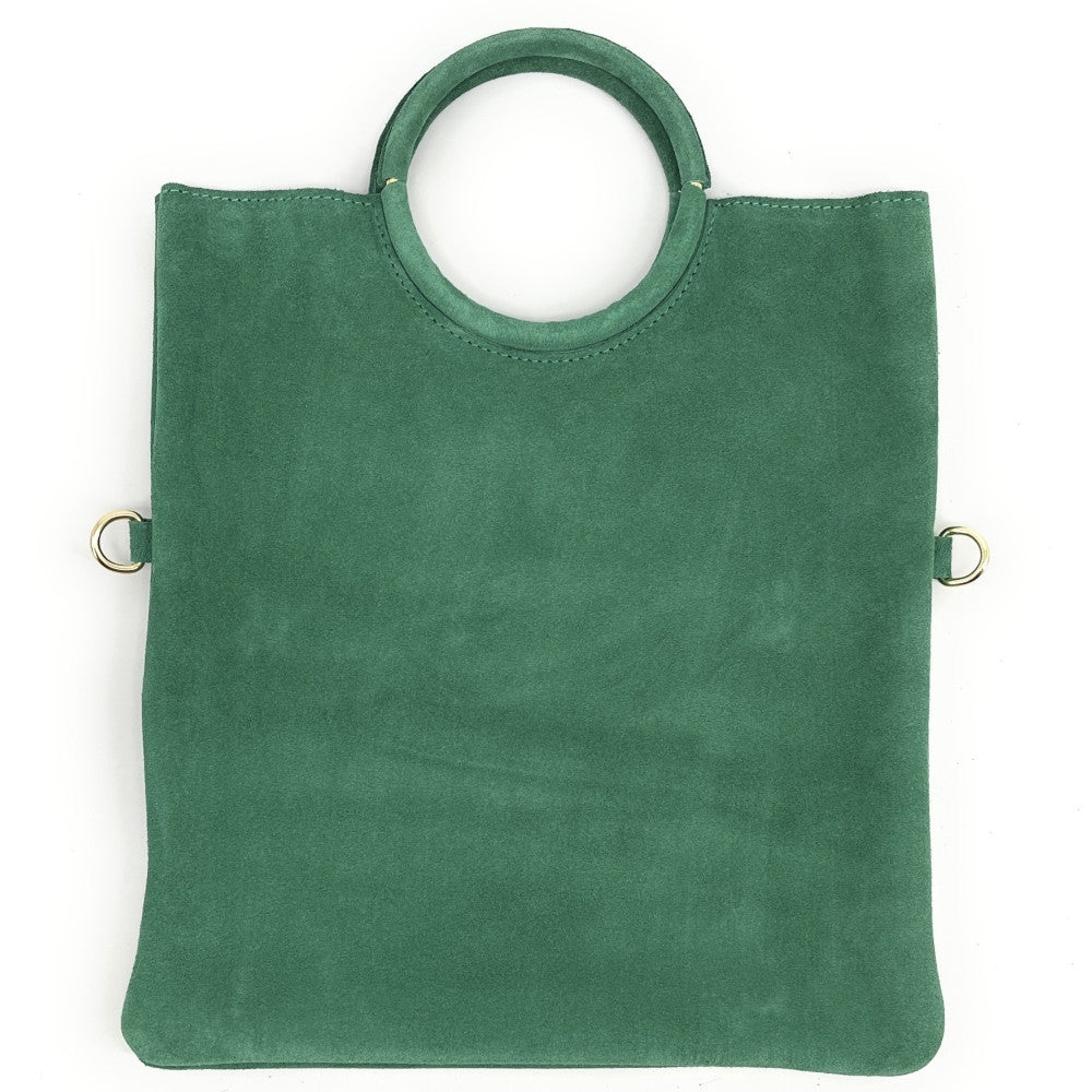 Sac à main en croûte de cuir CHARLOTTE Vert menthe