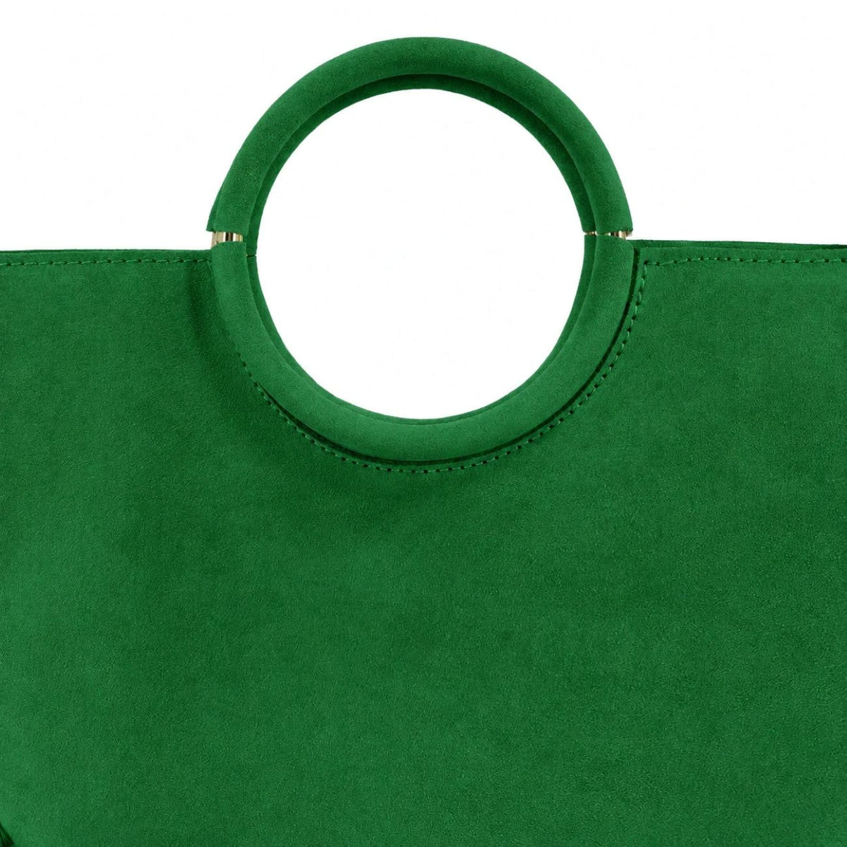 CHARLOTTE English green suede handbag