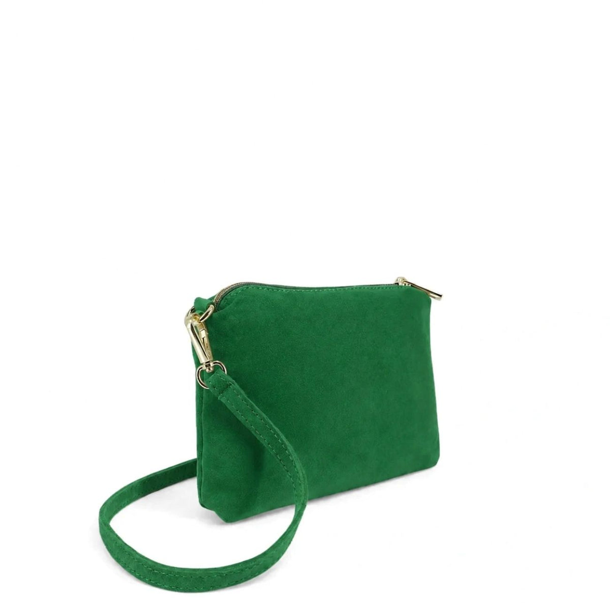 CHARLOTTE English green suede handbag