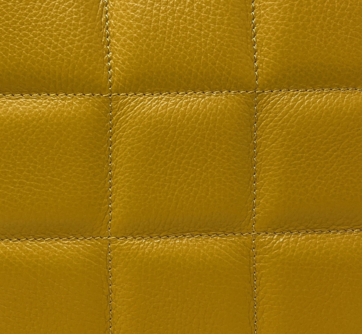 Sac à main tote book en cuir grainé matelassé RIVE GAUCHE Jaune Moutarde