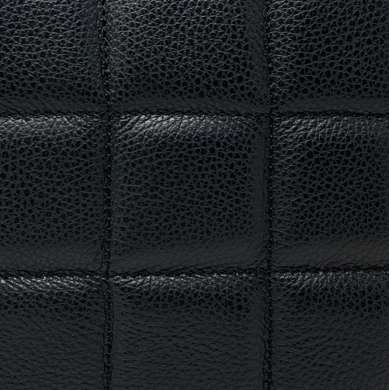 Sac à main tote book en cuir grainé matelassé RIVE GAUCHE Noir