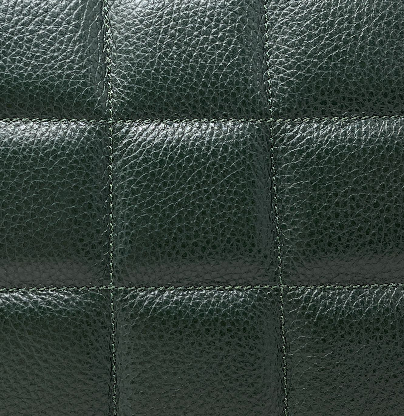 Sac à main tote book en cuir grainé matelassé RIVE GAUCHE Vert forêt