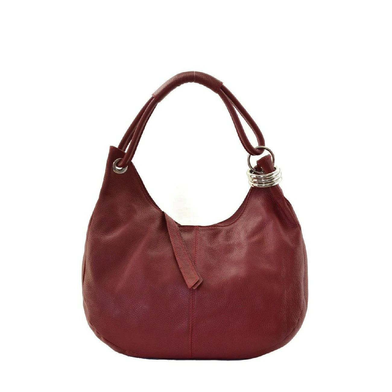 Bag main in grained leather SAMOA Red Garance
