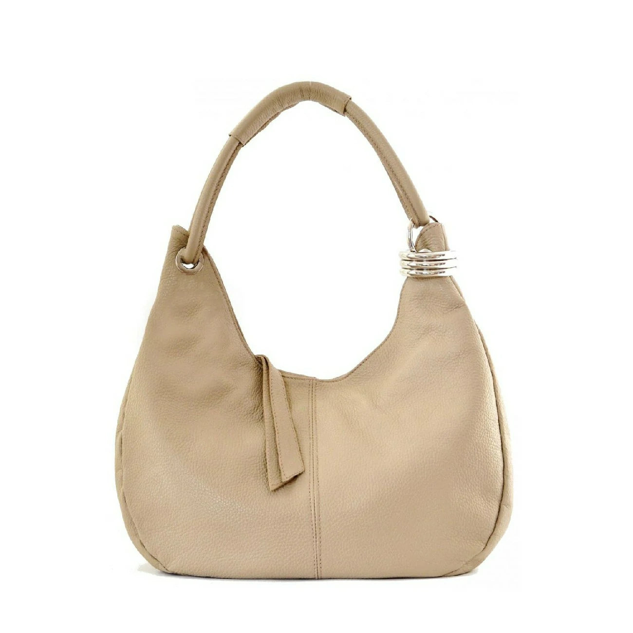 Bag main in grained leather SAMOA Clear mole