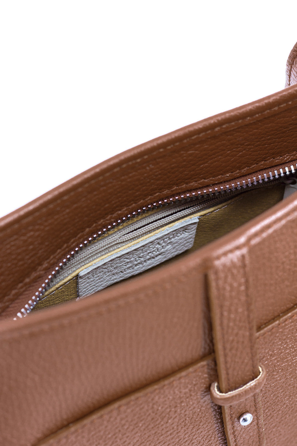 Sac à main hobo en cuir grainé CYBELE Camel foncé