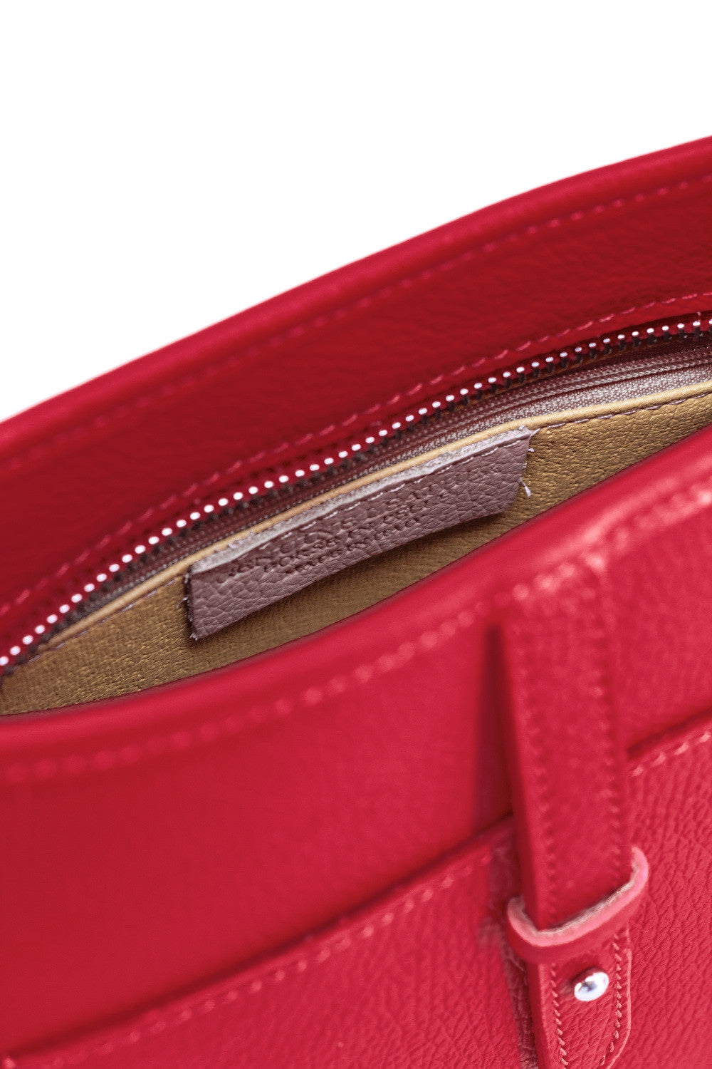 Sac à main hobo en cuir grainé CYBELE Rouge garance