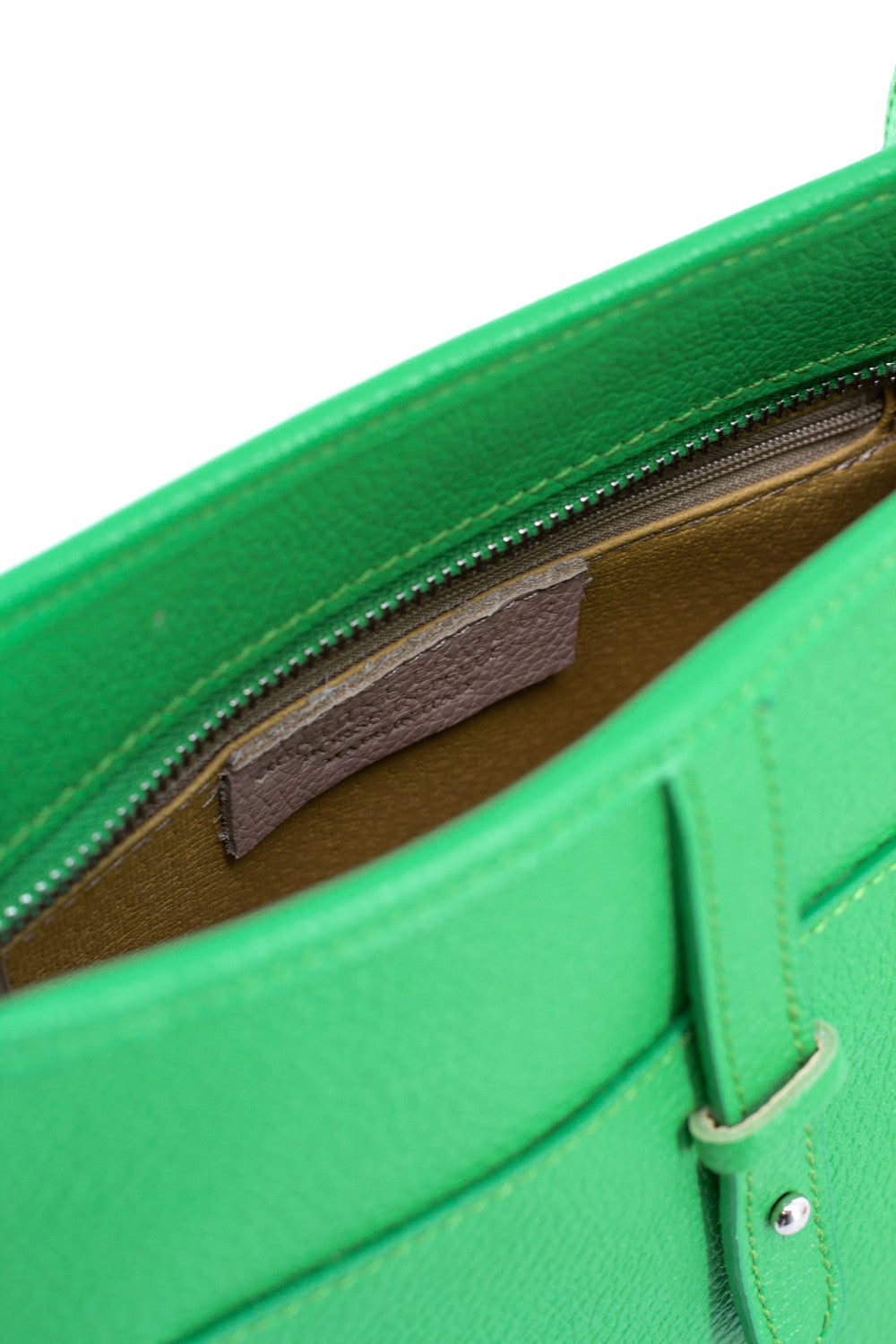 Sac à main hobo en cuir grainé CYBELE Vert anglais