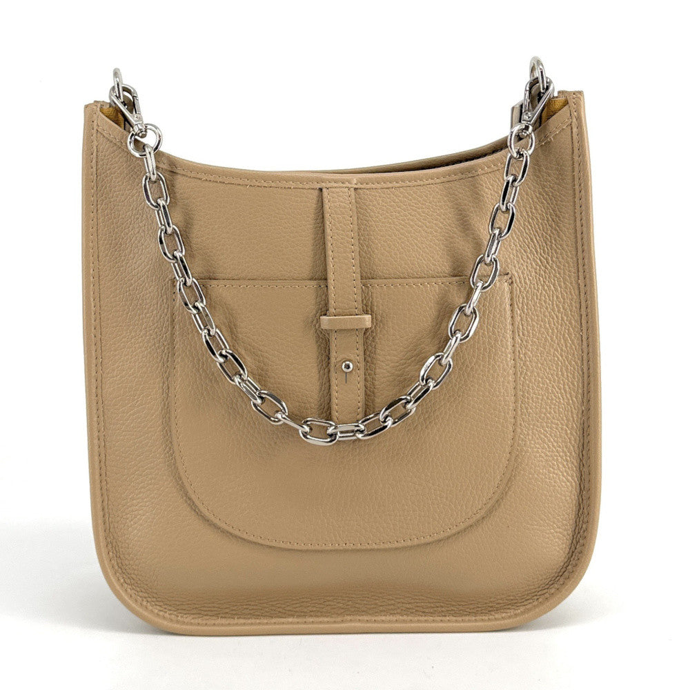 Sac à main hobo en cuir grainé CYBELE Taupe