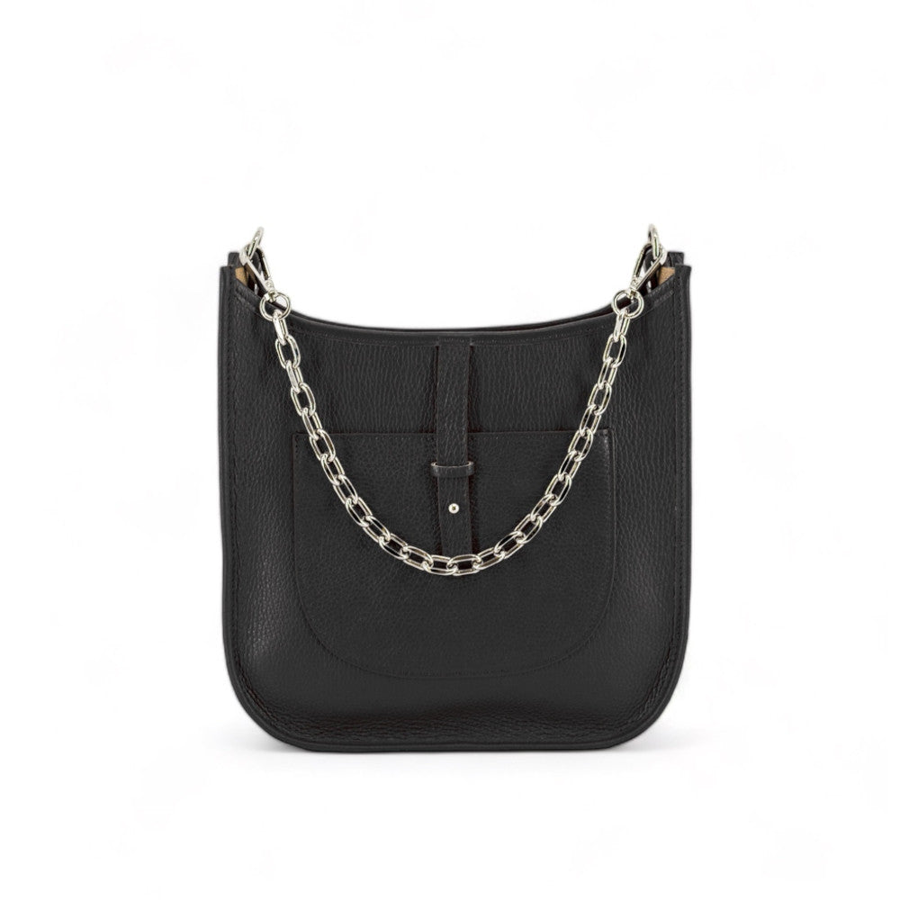Sac à main hobo en cuir grainé CYBELE Noir