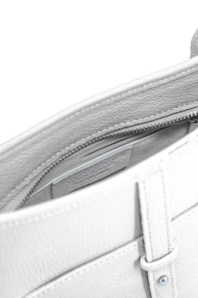 Sac à main hobo en cuir grainé CYBELE Blanc