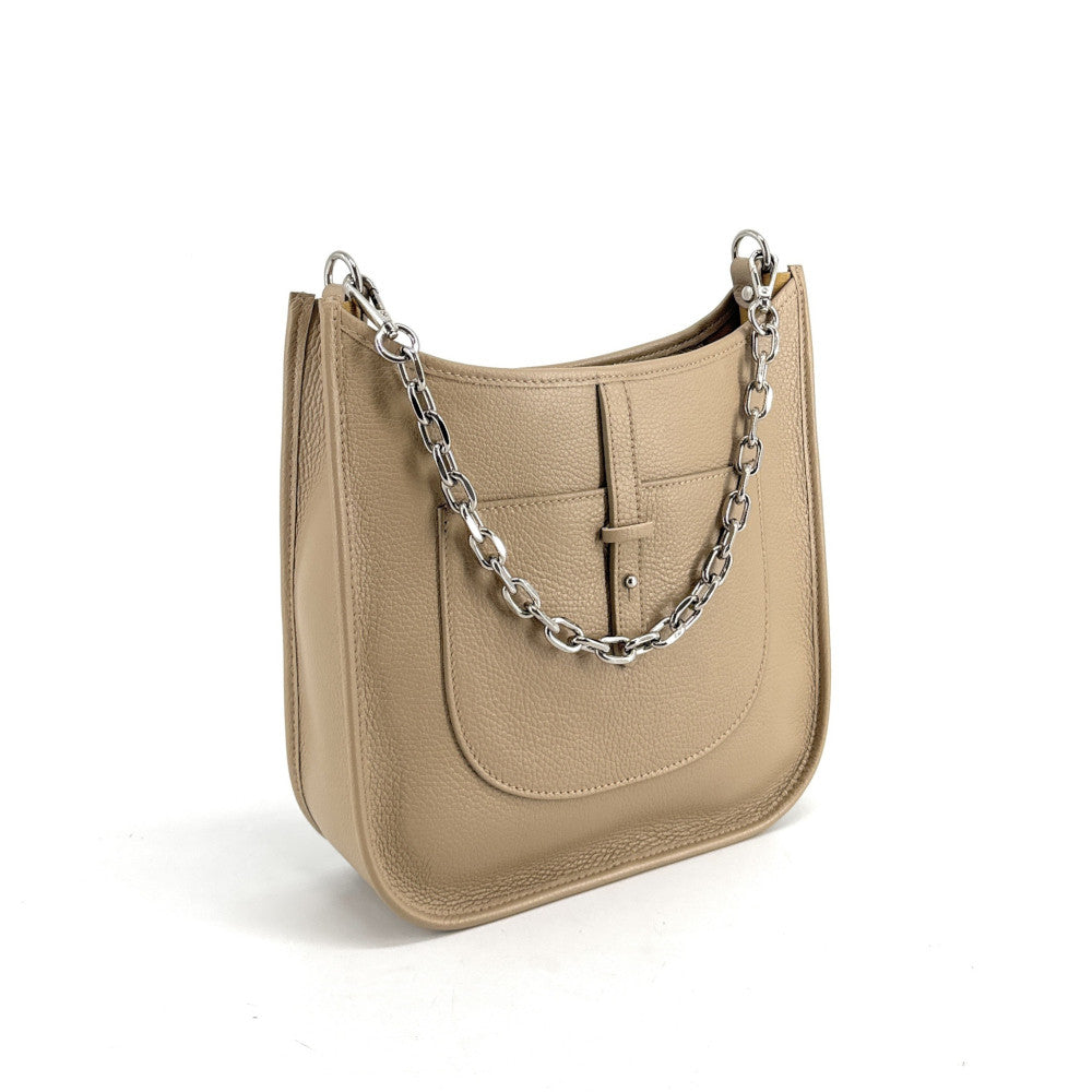 Sac à main hobo en cuir grainé CYBELE Taupe