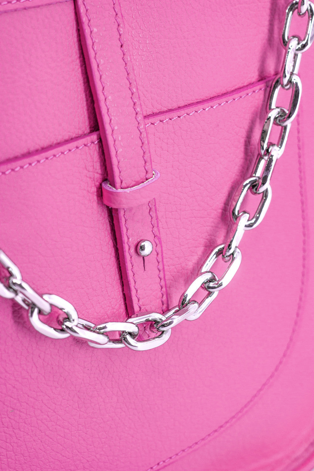 Sac à main hobo en cuir grainé CYBELE Rose bonbon