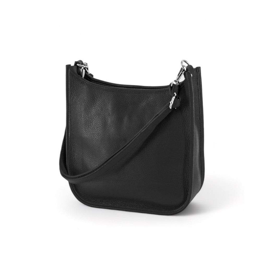 Sac à main hobo en cuir grainé CYBELE Noir
